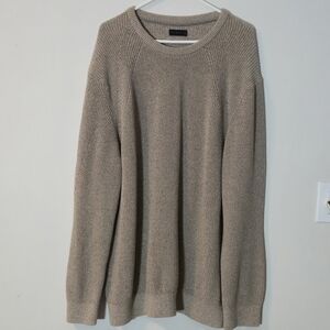 Denver Hayes 2XL Tan Cotton Crewneck Sweater Minimalist Quiet Luxury Raglan